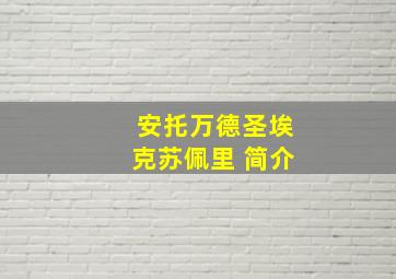 安托万德圣埃克苏佩里 简介